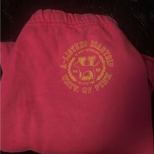 Vintage PINK, Pink Graphic Sweatpants